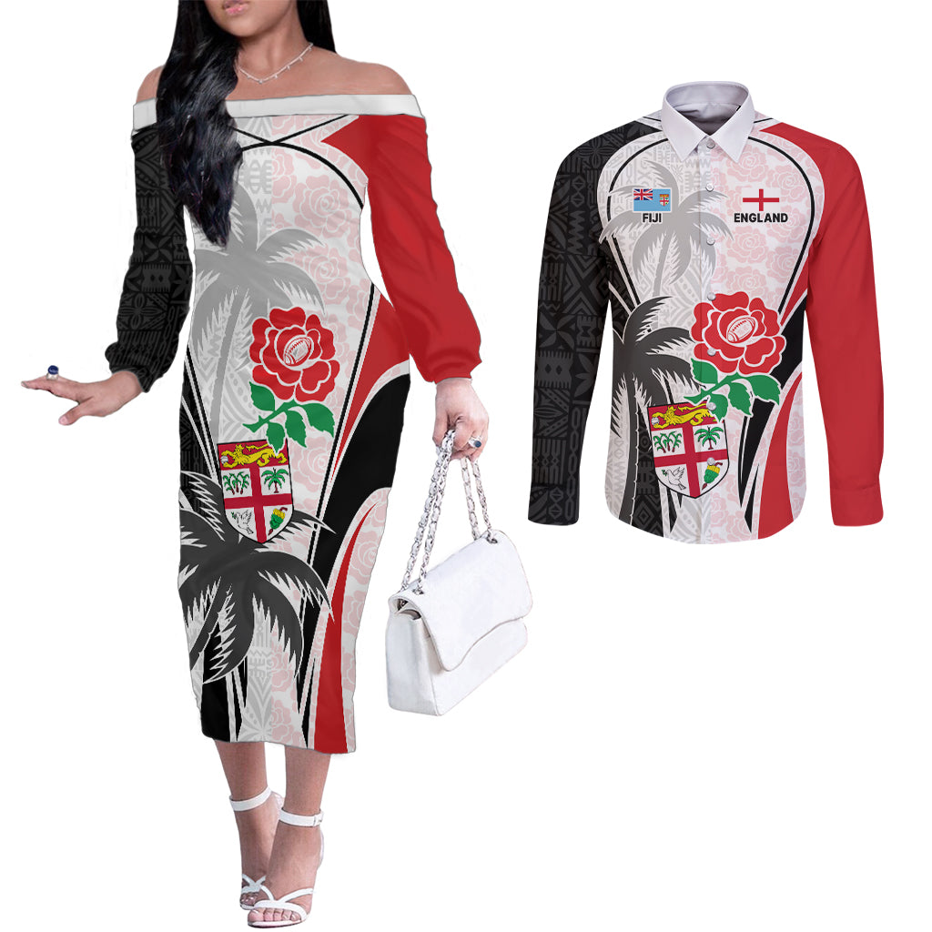 custom-fiji-england-rugby-couples-matching-off-the-shoulder-long-sleeve-dress-and-long-sleeve-button-shirts-tapa-pattern-and-rose-flower-world-cup-2023