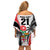 Custom Fiji England Rugby Family Matching Off Shoulder Short Dress and Hawaiian Shirt Tapa Pattern and Rose Flower World Cup 2023 LT9 - Wonder Print Shop