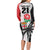 Custom Fiji England Rugby Long Sleeve Bodycon Dress Tapa Pattern and Rose Flower World Cup 2023 - Wonder Print Shop