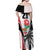 Custom Fiji England Rugby Off Shoulder Maxi Dress Tapa Pattern and Rose Flower World Cup 2023 - Wonder Print Shop