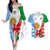 Wales Argentina Rugby Couples Matching Off The Shoulder Long Sleeve Dress and Hawaiian Shirt The Welsh Dragon and Sol De Mayo World Cup 2023 LT9 - Wonder Print Shop