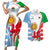 Wales Argentina Rugby Couples Matching Short Sleeve Bodycon Dress and Hawaiian Shirt The Welsh Dragon and Sol De Mayo World Cup 2023 LT9 - Wonder Print Shop