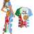 Wales Argentina Rugby Couples Matching Short Sleeve Bodycon Dress and Hawaiian Shirt The Welsh Dragon and Sol De Mayo World Cup 2023 LT9 - Wonder Print Shop