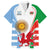 Wales Argentina Rugby Family Matching Off Shoulder Long Sleeve Dress and Hawaiian Shirt The Welsh Dragon and Sol De Mayo World Cup 2023 - Wonder Print Shop