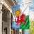 Wales Argentina Rugby Garden Flag The Welsh Dragon and Sol De Mayo World Cup 2023 - Wonder Print Shop