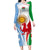 Wales Argentina Rugby Long Sleeve Bodycon Dress The Welsh Dragon and Sol De Mayo World Cup 2023 - Wonder Print Shop