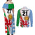 Custom Wales Argentina Rugby Couples Matching Off Shoulder Maxi Dress and Long Sleeve Button Shirts The Welsh Dragon and Sol De Mayo World Cup 2023 LT9 - Wonder Print Shop