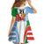 Custom Wales Argentina Rugby Family Matching Off Shoulder Long Sleeve Dress and Hawaiian Shirt The Welsh Dragon and Sol De Mayo World Cup 2023 - Wonder Print Shop