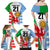 Custom Wales Argentina Rugby Family Matching Off Shoulder Maxi Dress and Hawaiian Shirt The Welsh Dragon and Sol De Mayo World Cup 2023 LT9 - Wonder Print Shop