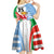 Custom Wales Argentina Rugby Kid Short Sleeve Dress The Welsh Dragon and Sol De Mayo World Cup 2023 - Wonder Print Shop