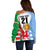 Custom Wales Argentina Rugby Off Shoulder Sweater The Welsh Dragon and Sol De Mayo World Cup 2023 - Wonder Print Shop