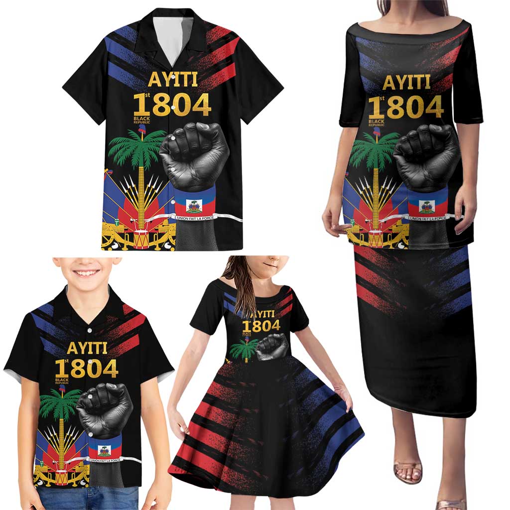 Haiti Independence Day Family Matching Puletasi and Hawaiian Shirt The First Black Republic Since 1804 - Wonder Print Shop