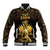 Haitian Negre Marron 1804 Baseball Jacket Gold Polynesian Pattern LT9 - Wonder Print Shop