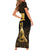 Haitian Negre Marron 1804 Family Matching Short Sleeve Bodycon Dress and Hawaiian Shirt Gold Polynesian Pattern - Wonder Print Shop