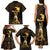 Haitian Negre Marron 1804 Family Matching Tank Maxi Dress and Hawaiian Shirt Gold Polynesian Pattern - Wonder Print Shop