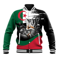 Personalized Algeria Baseball Jacket Algerian Flag With a Fennec Fox - Wonder Print Shop