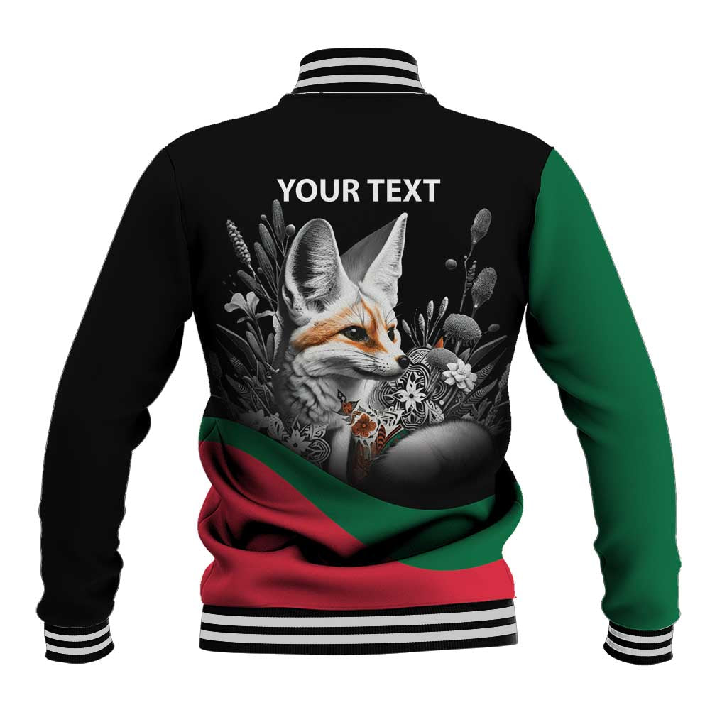 Personalized Algeria Baseball Jacket Algerian Flag With a Fennec Fox - Wonder Print Shop