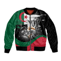 Personalized Algeria Bomber Jacket Algerian Flag With a Fennec Fox - Wonder Print Shop