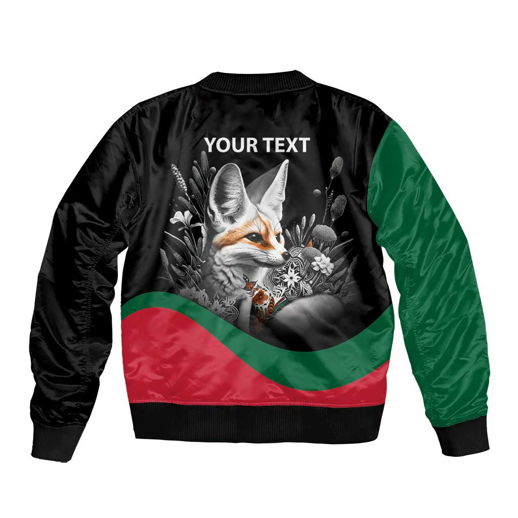 Personalized Algeria Bomber Jacket Algerian Flag With a Fennec Fox - Wonder Print Shop
