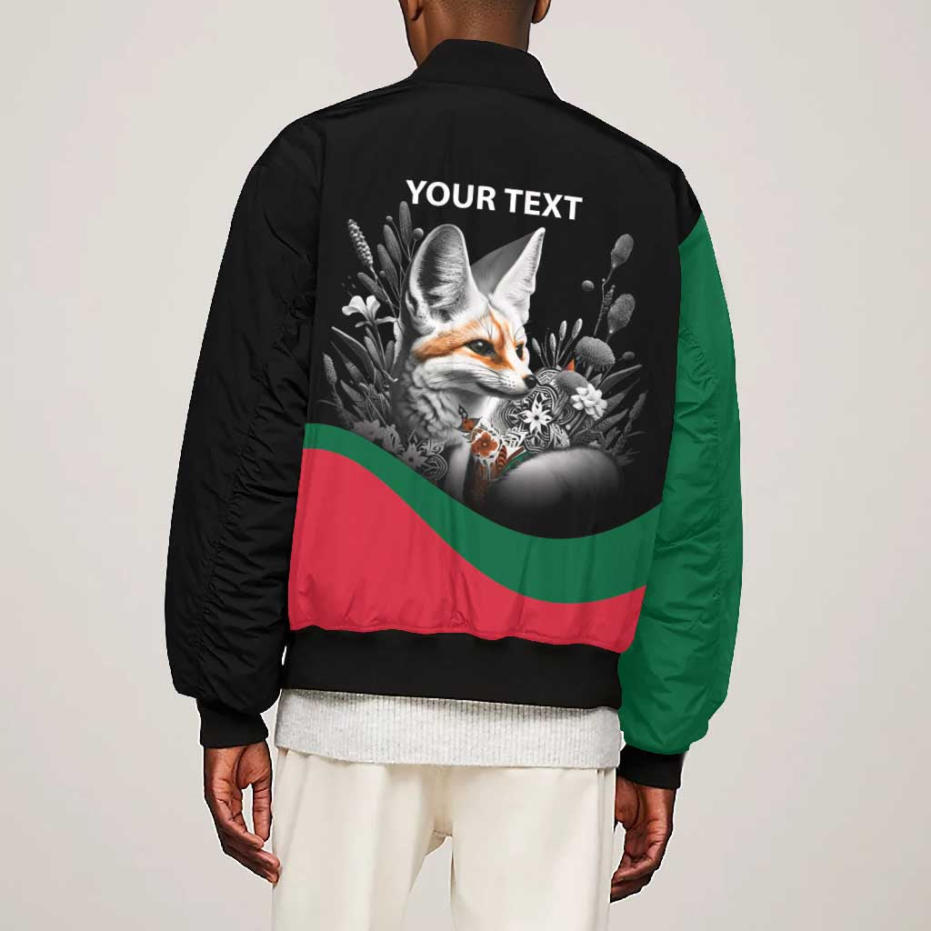 Personalized Algeria Bomber Jacket Algerian Flag With a Fennec Fox - Wonder Print Shop