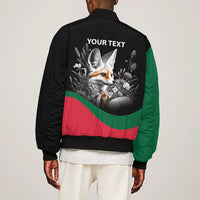 Personalized Algeria Bomber Jacket Algerian Flag With a Fennec Fox - Wonder Print Shop