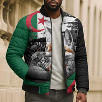 Personalized Algeria Bomber Puffer Jacket Algerian Flag With a Fennec Fox - Wonder Print Shop