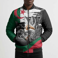 Personalized Algeria Bomber Puffer Jacket Algerian Flag With a Fennec Fox - Wonder Print Shop
