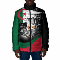 Personalized Algeria Padded Jacket Algerian Flag With a Fennec Fox - Wonder Print Shop