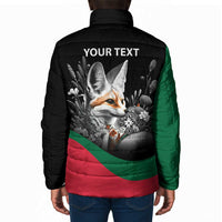 Personalized Algeria Padded Jacket Algerian Flag With a Fennec Fox - Wonder Print Shop