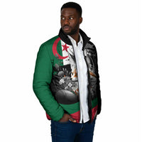 Personalized Algeria Padded Jacket Algerian Flag With a Fennec Fox - Wonder Print Shop