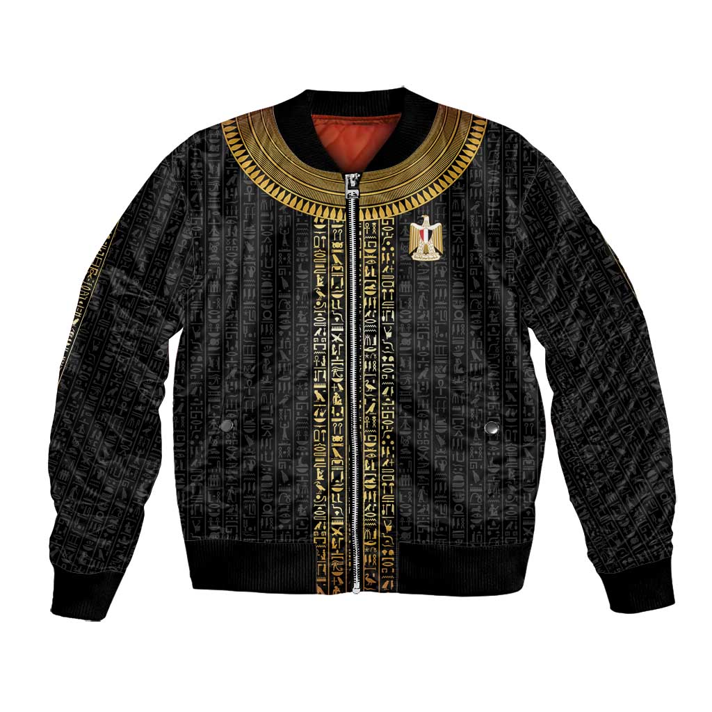 World Football 2026 Egypt Custom Bomber Jacket Ancient Egyptian Hieroglyphs - Wonder Print Shop