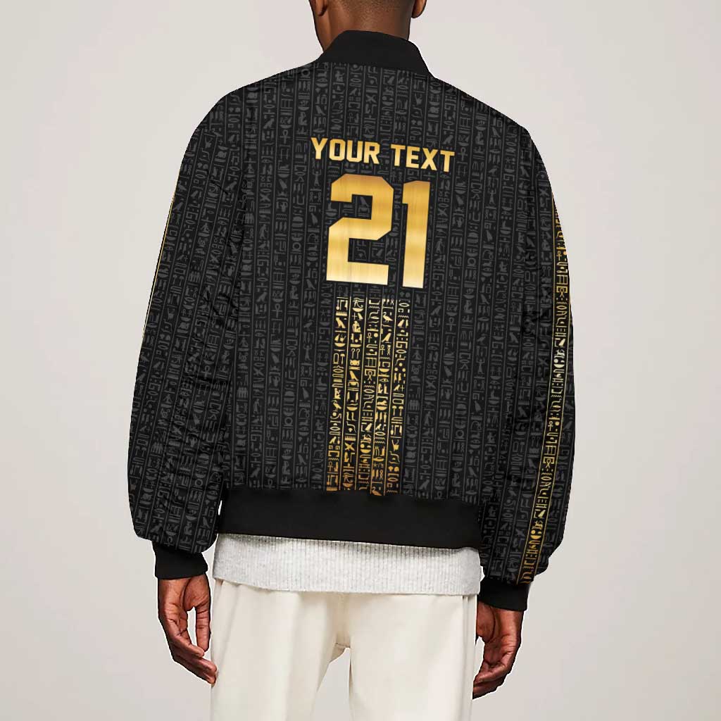 World Football 2026 Egypt Custom Bomber Jacket Ancient Egyptian Hieroglyphs - Wonder Print Shop