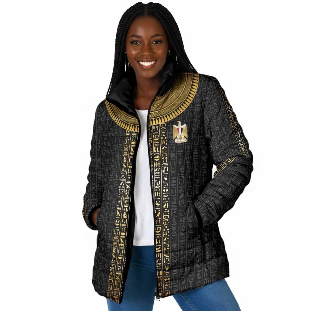 World Football 2026 Egypt Custom Padded Jacket Ancient Egyptian Hieroglyphs - Wonder Print Shop