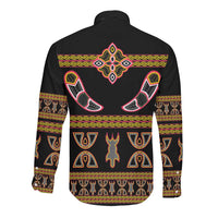 Bamenda Toghu Long Sleeve Button Shirt Traditional Attire Pattern