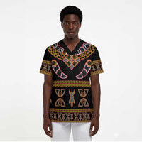 Bamenda Toghu Scrub Top Traditional Attire Pattern