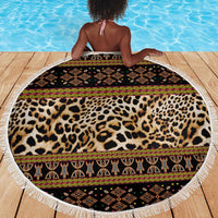 Cameroon Cheetah Toghu Pattern Beach Blanket