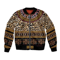 Cameroon Cheetah Toghu Pattern Bomber Jacket