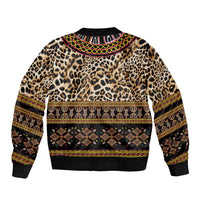 Cameroon Cheetah Toghu Pattern Bomber Jacket