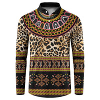 Cameroon Cheetah Toghu Pattern Button Sweatshirt