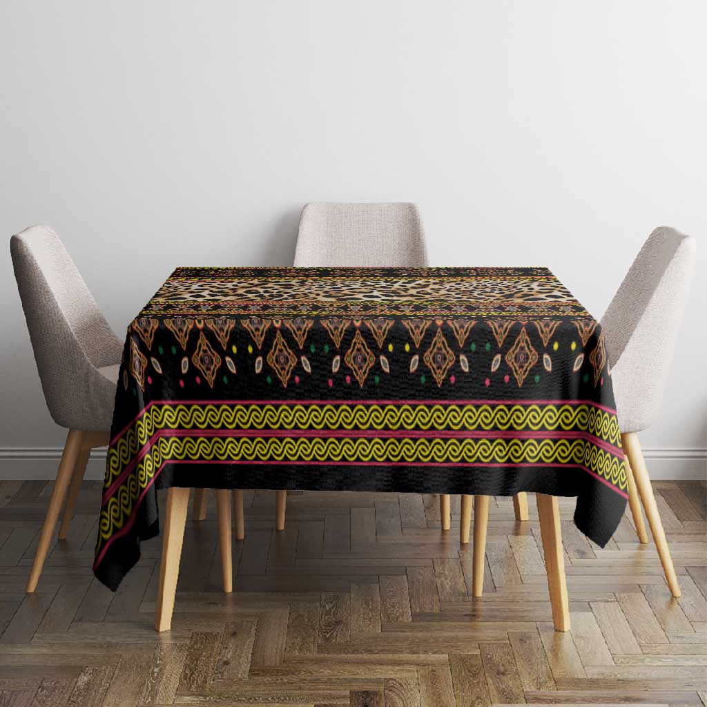 Cameroon Cheetah Toghu Pattern Tablecloth