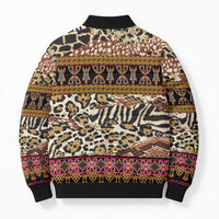 Cameroon Toghu Bomber Puffer Jacket Wild Animal Skins Seamless Pattern