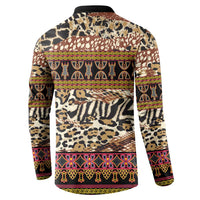 Cameroon Toghu Button Sweatshirt Wild Animal Skins Seamless Pattern
