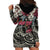 Personalized Japanese Kitsune Mask Hoodie Dress With Polynesian Arty Style - Wonder Print Shop