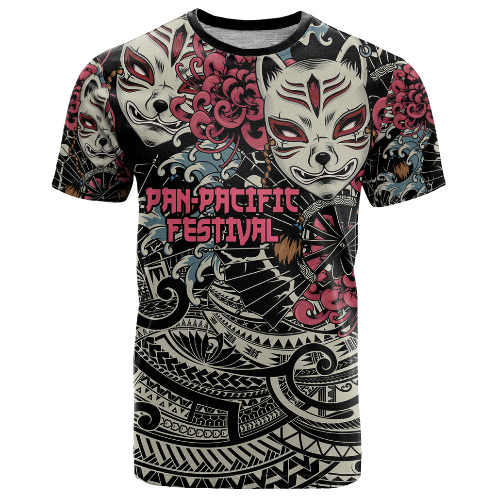 Personalized Japanese Kitsune Mask T Shirt With Polynesian Arty Style - Wonder Print Shop