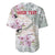 Personalized Japanese Shirasagi Bird Baseball Jersey Sakura and Hibiscus Polynesian Pattern LT9 - Wonder Print Shop