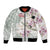 Personalized Japanese Shirasagi Bird Bomber Jacket Sakura and Hibiscus Polynesian Pattern LT9 - Wonder Print Shop