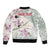 Personalized Japanese Shirasagi Bird Bomber Jacket Sakura and Hibiscus Polynesian Pattern LT9 - Wonder Print Shop