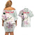 Personalized Japanese Shirasagi Bird Couples Matching Off Shoulder Short Dress and Hawaiian Shirt Sakura and Hibiscus Polynesian Pattern LT9 - Wonder Print Shop