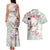 Personalized Japanese Shirasagi Bird Couples Matching Tank Maxi Dress and Hawaiian Shirt Sakura and Hibiscus Polynesian Pattern LT9 - Wonder Print Shop