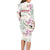 Personalized Japanese Shirasagi Bird Family Matching Long Sleeve Bodycon Dress and Hawaiian Shirt Sakura and Hibiscus Polynesian Pattern LT9 - Wonder Print Shop